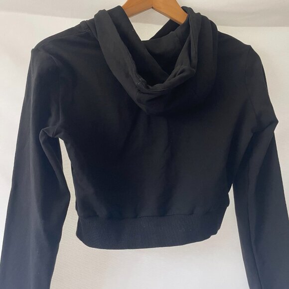 Laki Cropped Sweatshirt Black Hoodie Medium - Picture 7 of 7